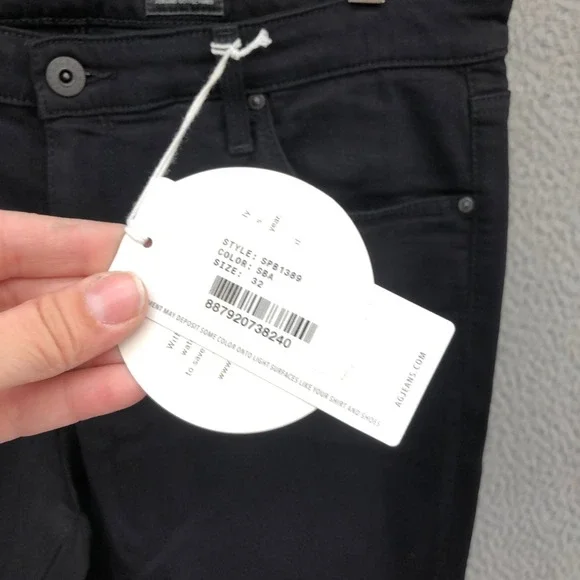 AG Adriano Goldschmied Legging Ankle Super Skinny Jeans Womens 32 14 Black New - Picture 6 of 16